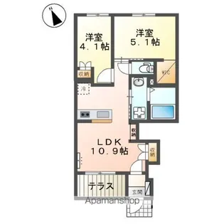 )パドレ ムールトメスク【1階】の間取り