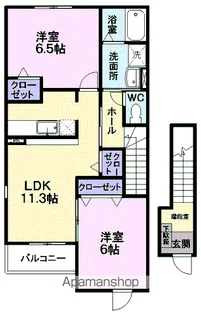 リリエンハイム B【2階】の間取り