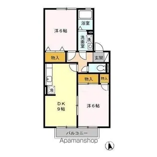 サンライフ市の玉B棟【2階】の間取り