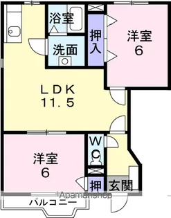 埼玉県さいたま市岩槻区上野1丁目【アパート】の間取り