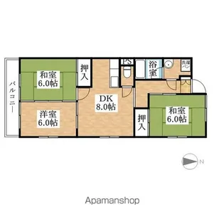 第2シャトープレドパーク【302号室】の間取り
