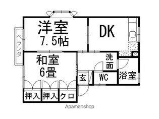 サンフレンズB【205号室】の間取り