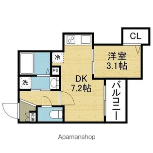 ジーメゾン桃谷【1階】の間取り