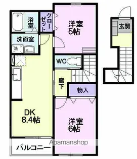 アンソレイエ【2階】の間取り