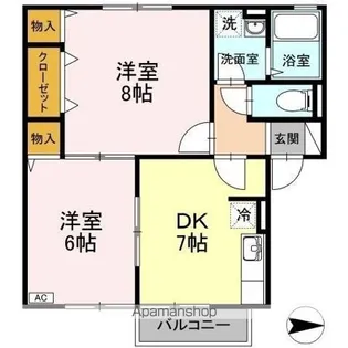 サンセール植田【2階】の間取り