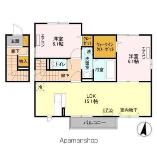 ワンリーフ A【2階】の間取り