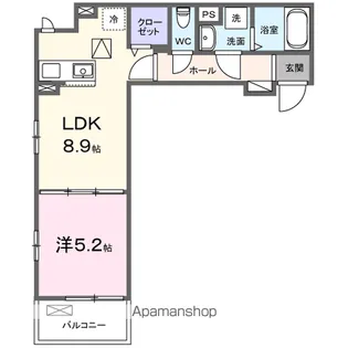 グラース【1階】の間取り