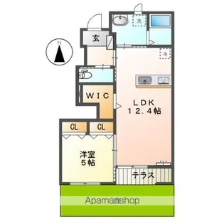 クレッセント若林C【1階】の間取り