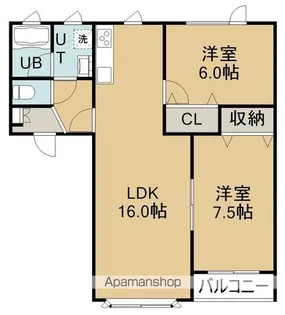 ノースライト【203号室】の間取り