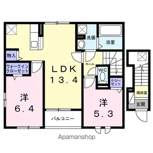 リヴィエール・クレール Ⅰ【2階】の間取り
