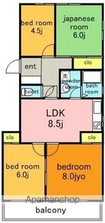 コーポラス牧野【3階】の間取り