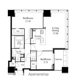 白金ザ・スカイ【25階】の間取り