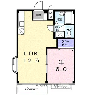 メゾンドソワールノザキ【2階】の間取り