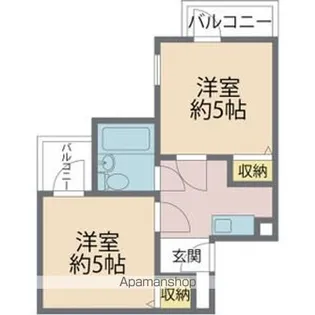 六龍苑岡町【2D204号室】の間取り
