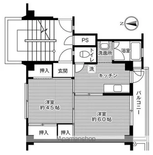 ビレッジハウス児島第二1号棟【1階】の間取り