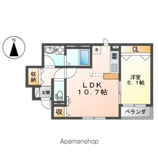 フェリーチェ・コトブキⅡ【1階】の間取り