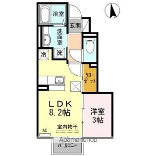 福井県敦賀市木崎【アパート】の間取り