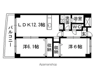 レジェンダ泉中央【1階】の間取り