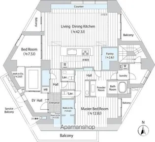 THE DOORS 広尾【4階】の間取り