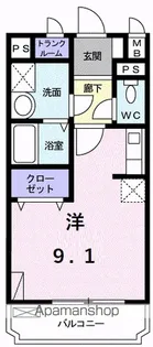 KURASUKA12【102号室】の間取り