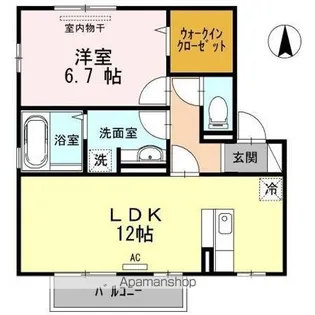 シャンテ千田【2階】の間取り