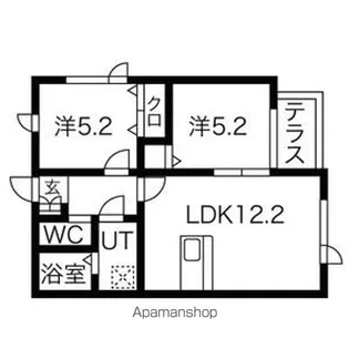 フォレスト江別【1階】の間取り
