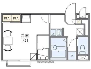 レオパレス木之庄【105号室】の間取り