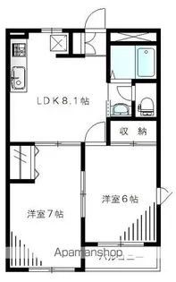 アベニュー竹の塚【102号室】の間取り