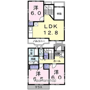 カメリアヒルズB【1階】の間取り