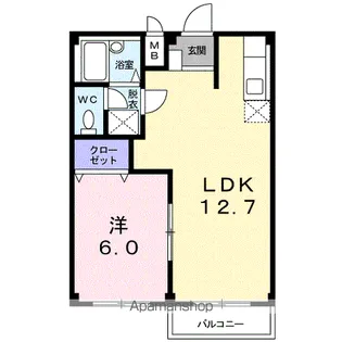 ニュータウン奥村D【1階】の間取り