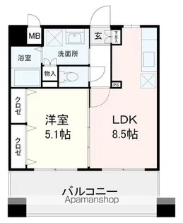 グラディート【301号室号室】の間取り