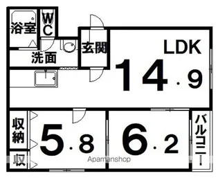 ピュアライフ宝来Ⅲ【2階】の間取り