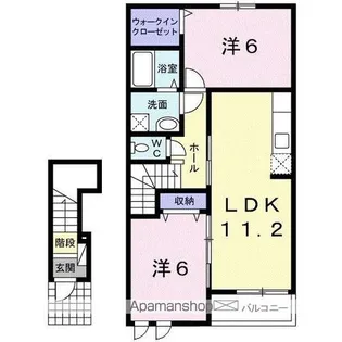 コンフォート切ノ川【2階】の間取り