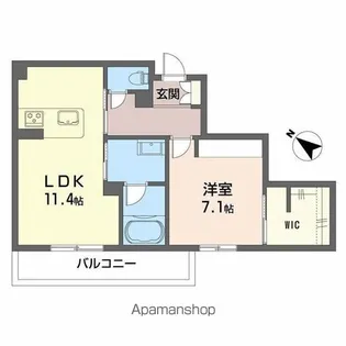 シャーメゾンマーレ竹下【104号室】の間取り