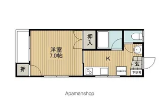 ハイツKK B棟【B104号室】の間取り