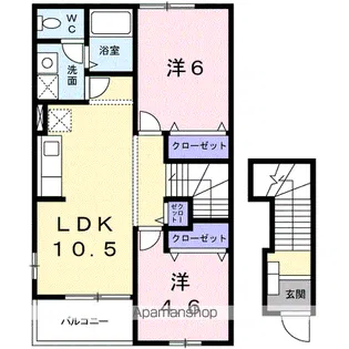 SUNRISEあゆみⅡ【2階】の間取り