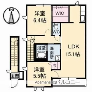 シャーメゾンK A棟【2階】の間取り