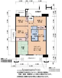 サンヴァリエ針中野3号棟【7階】の間取り