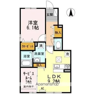 シャインポート屋島Ⅲ【1階】の間取り