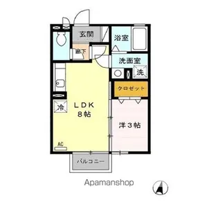 セジュール・シャノール【2階】の間取り