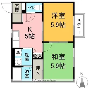 ディアス松美【1階】の間取り