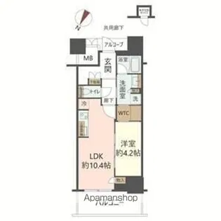 ジオタワー大阪十三【14階】の間取り