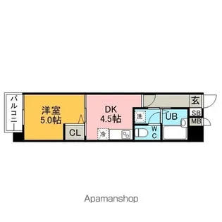 レジディア博多【12階】の間取り
