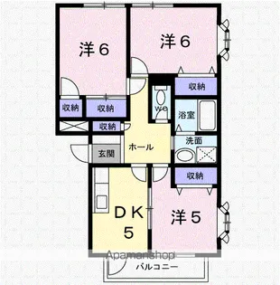 クローバーヒルズC【1階】の間取り