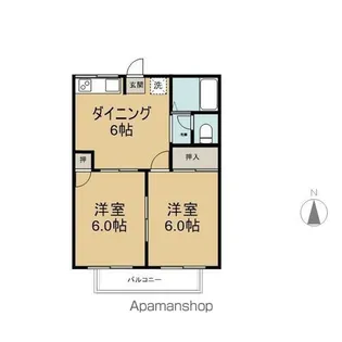 ロイヤルタマダB【2階】の間取り