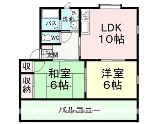 ハイツ武宮【201号室】の間取り