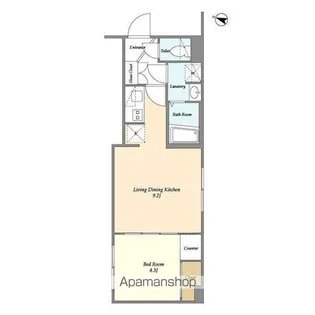 ウェルスクエアイズム千川Ⅱ【1階】の間取り