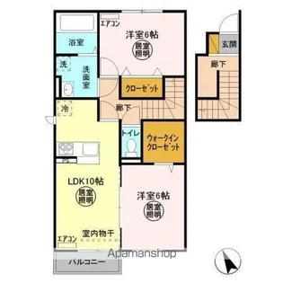 フローラ・ウィル B【2階】の間取り