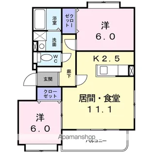 パルクドコート壱番館【3階】の間取り