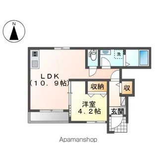 ADELANTE【103号室】の間取り